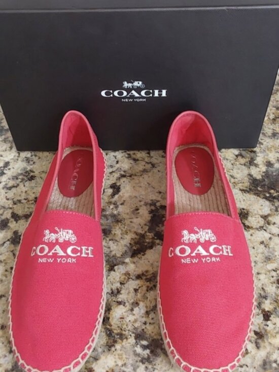 Coach Shoes - Coach Women's Rhoda Canvas Espadrilles in Bright Pink  Size 10M .